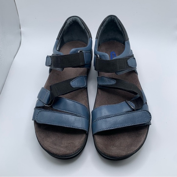 NWOB Wolky Women's Desh Sandal blue leather sandals comfort size 38 US 7.5 1083 - Picture 3 of 11